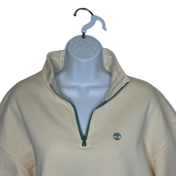 Timberland Woman’s Core + Funnel Neck Sweatshirt In Beige SZ. L - Picture 4 of 14